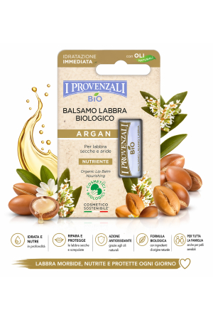 Balsamuri de buze și peelinguri - I Provenzali Balsam de Buze Bio Argan 5.5ML cu Ulei de Argan și Acid Hialuronic