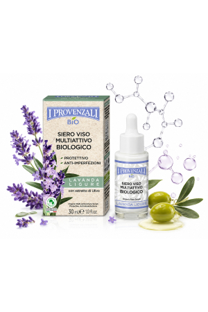 Creme de față - Bio Ser Față Lavandă Ligure 30ml - Anti-Imperfecțiuni, Protector, Organic, Cu Extract de Măslin