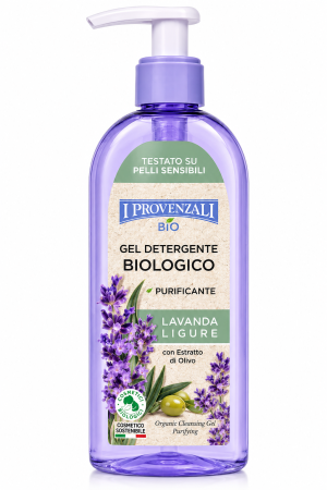 Îngrijire ten - Gel de Curățare Purificator Organic cu Lavandă Bio I Provenzali, pentru Ten Sensibil, Efect Calmator, 150 ml