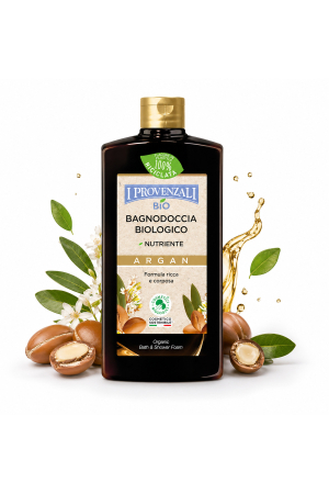 Gel de duș - Gel de duș bio cu Argan I Provenzali, hrănitor, formulă delicată, pentru piele uscată și sensibilă, 400 ml