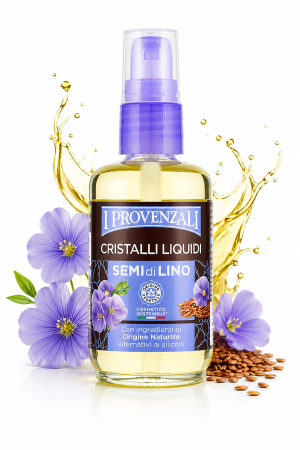 Îngrijire părului - I Provenzali Cristale lichide pentru par cu seminte de in 50 ml, ser fara clatire, efect anti-frizz, stralucire intensa si protectie termica