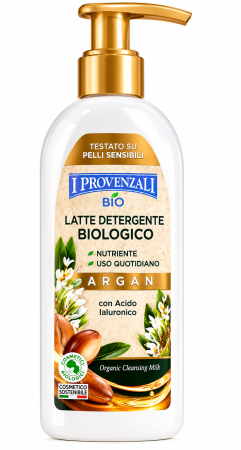 Îngrijire ten - I Provenzali Lapte Demachiant Argan Bio 200 ml - Curățare Delicată și Nutriție Naturală pentru Piele Uscată și Sensibilă