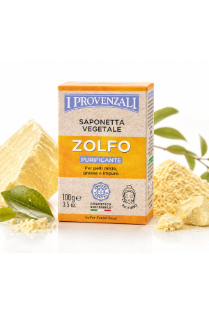 Săpunuri - I Provenzali Săpun cu Sulf 100 g - Purificare Profundă, Dispar Coșurile, Ten Gras & Impur, Bio & Vegan