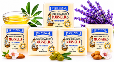 Detergent de rufe - I Provenzali Set 5 Sapunuri Marsilia pentru Rufe Delicate 1.5kg