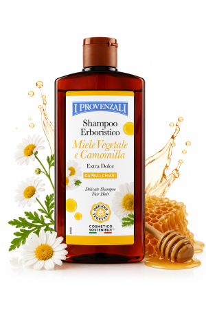 Șampon - Șampon Extra Delicat cu Miere Vegetală și Mușețel 250 ml - I Provenzali, Pentru Păr Deschis la Culoare