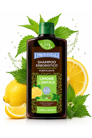 Șampon - Șampon Purifiant cu Lămâie și Urzică 250 ml - I Provenzali, Reglează Sebumul și Revitalizează Părul Gras