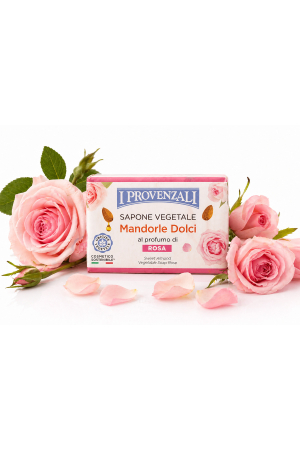 Săpunuri - Săpun Vegetal Migdale Dulci & Trandafir 100g - Hidratare Intensă, Catifelează Pielea, Origine Vegetală