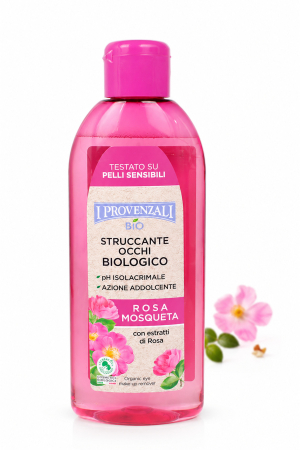 Îngrijire ten - Soluție Demachiantă Ochi Bio Rosa Mosqueta 150 ml - pH Izolacrimal, Piele Sensibilă, & Calmante