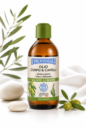 Uleiuri pentru față și corp - Ulei Corp și Păr 200 ml - Ulivo Ligure, Emolient pentru Piele Sensibilă, Hidratare Naturală