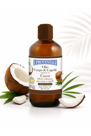 Uleiuri pentru față și corp - Ulei de Corp și Păr cu Cocos 200 ml - I Provenzali, Effetto Vellutante, Formula Bogată, Hidratare și Catifelare Intensă