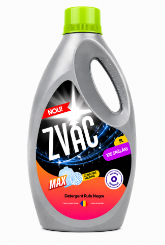 Detergent de rufe - ZVAC MAX Detergent Rufe Negre 5L – 125 Spălări, Curățare Intensă, Protecție Culoare