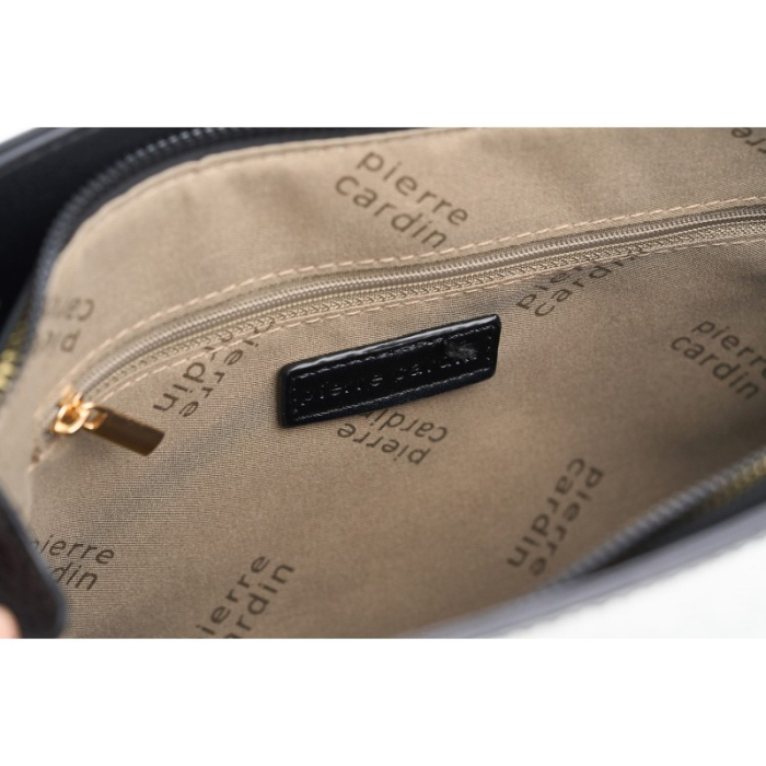 GEANTA DE MÂNĂ CU LOGO PIERRE CARDIN ȘI CUREA DE UMĂR DIN PIELE ECO ,ALB [7]