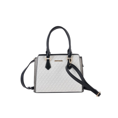 GEANTA DE MÂNĂ CU LOGO PIERRE CARDIN ȘI CUREA DE UMĂR DIN PIELE ECO ,ALB [1]