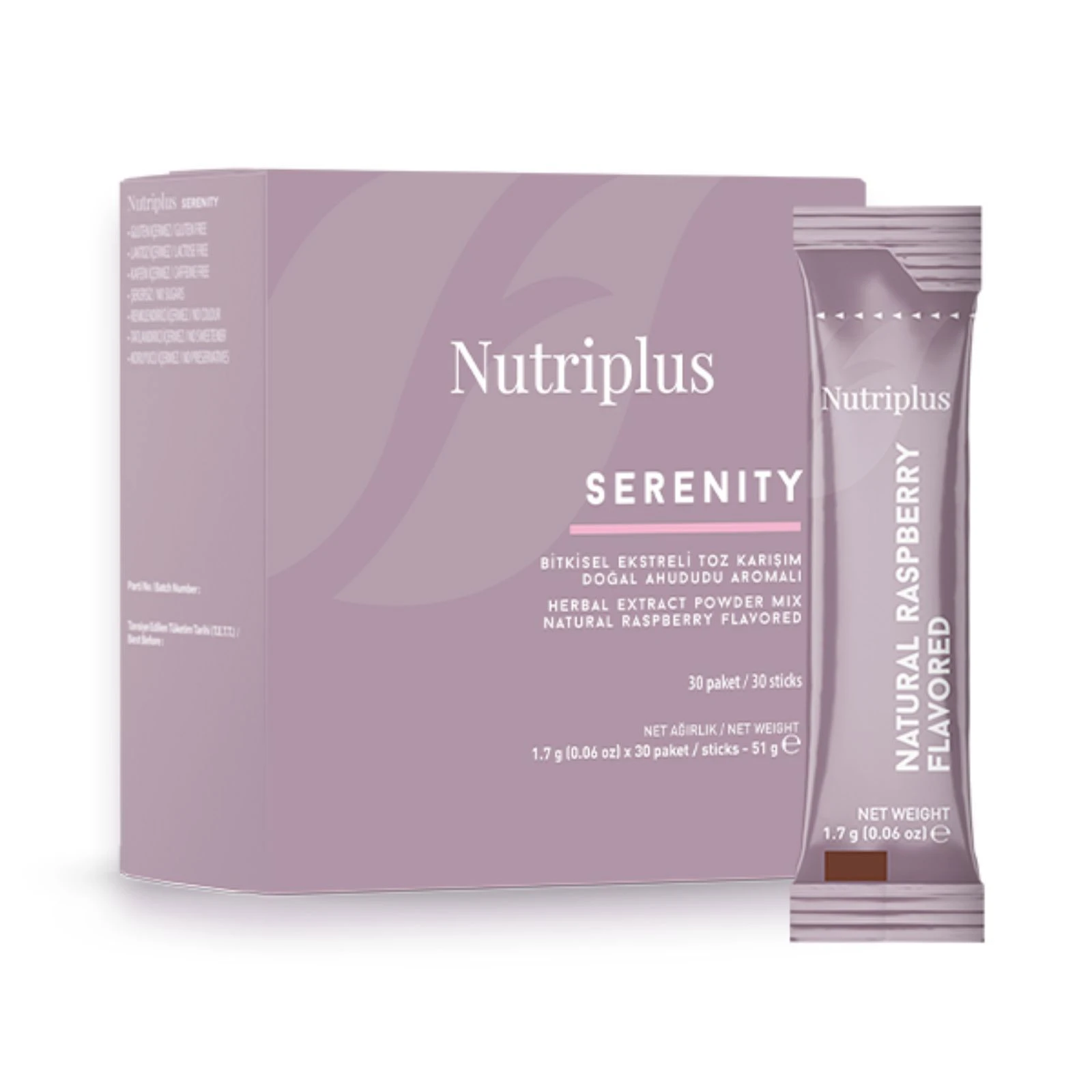 Nutriție - NUTRIPLUS Ceai Serenity cu Zmeura 30 buc