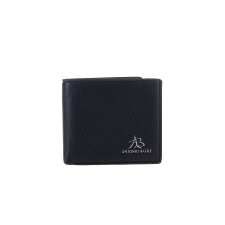 Accesorii Bărbați - Portofel bărbătesc cu margine cusută și logo Antonio Basile