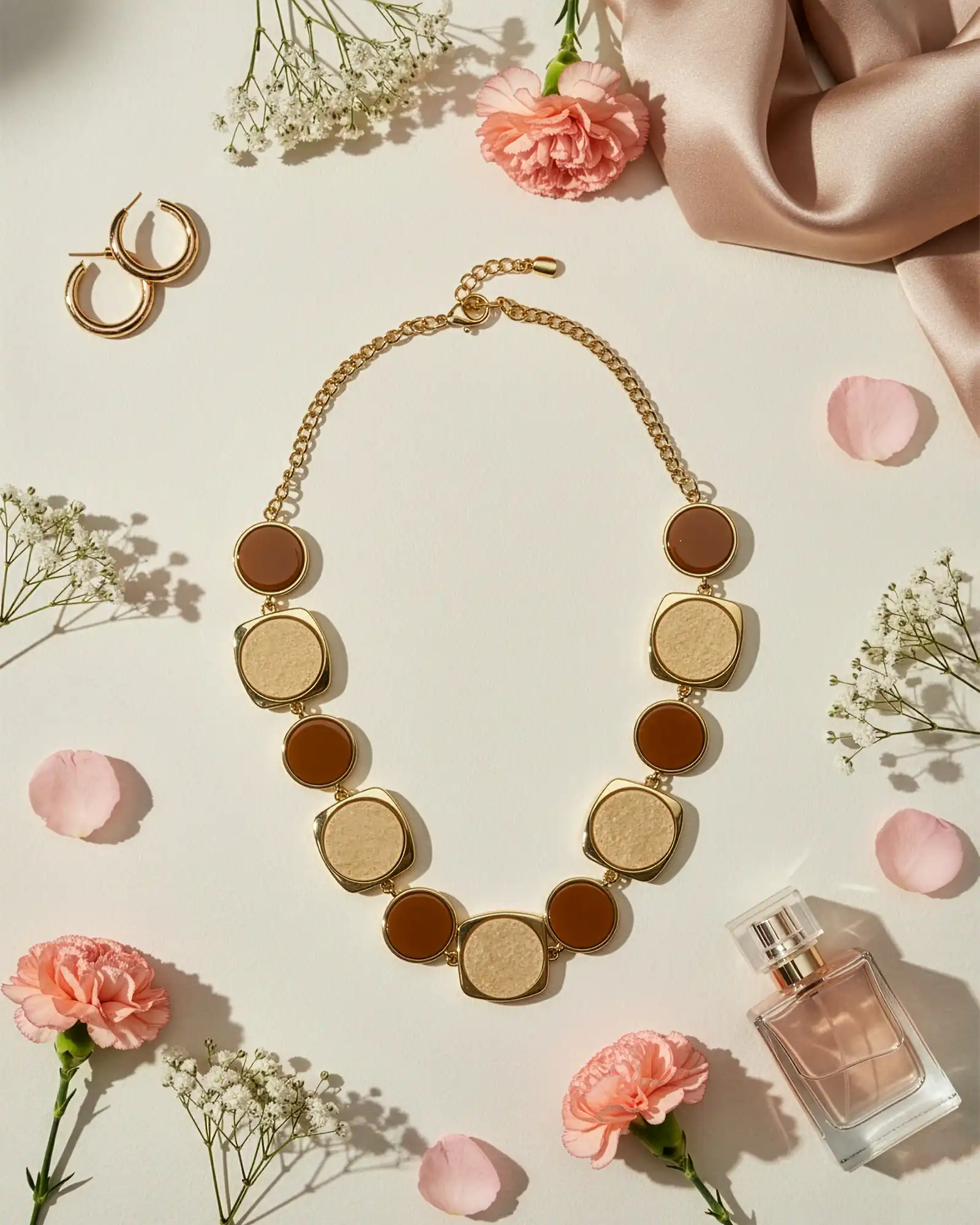 Gablonțuri - Colier Magdy Aamu Kaste crem