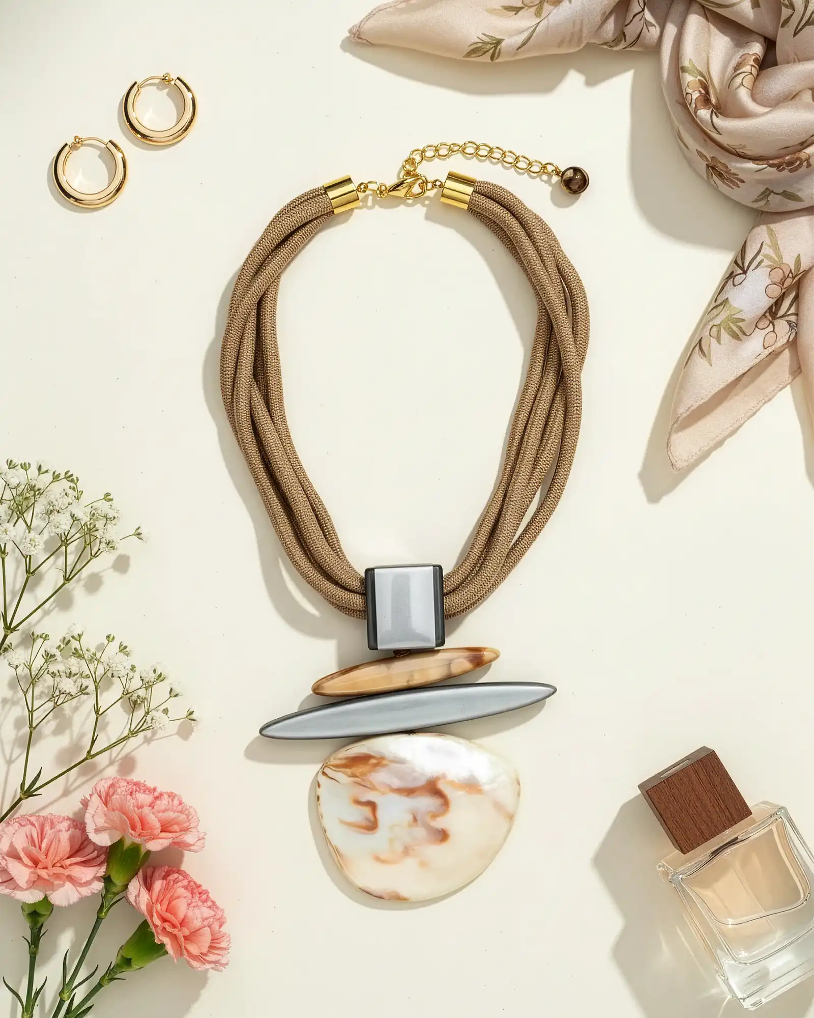 Coliere & Lanțuri - Colier Magdy Aria di Capri crem