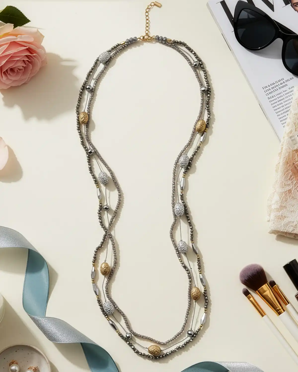 Gablonțuri - Colier Magdy Elysian argintiu