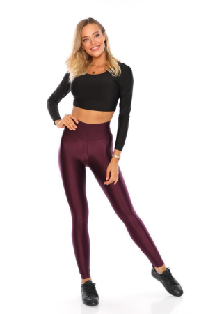 Colanti - Colanți damă lucioși cu talie înaltă Lady Hürrem, Culoare Visiniu, material elastic, model sport-fashion