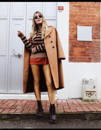 Colanti - Colanți damă lucioși cu talie înaltă Lady Hürrem, Culoare Auriu, material elastic, model sport-fashion