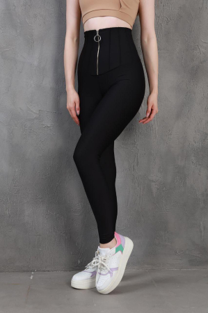 Colanți modelatori cu talie înaltă, cu corset, pliuri și fermoar, marimi mari, vatuiti [2]