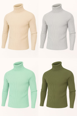 Bluze&Malete - Set 4 bucati Maletă bărbătească slim fit din tricot fin – elegantă, călduroasă și confortabilă, Marime universala (S-L)