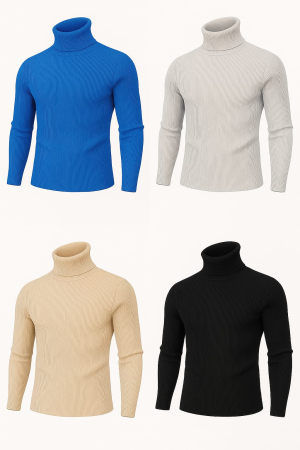Bluze&Malete - Set 4 bucati Maletă bărbătească slim fit din tricot fin – elegantă, călduroasă și confortabilă, Marime universala (S-L)