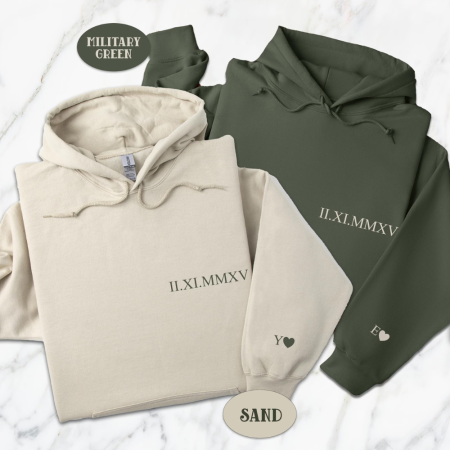 Hanorace - Hanorac cuplu Data+Initiala