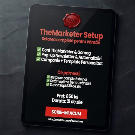 TheMarketer Setup – Cont, Integrare Gomag, Pop-up, Automatizări - TheMarketer Setup – Cont, Integrare Gomag, Pop-up, Automatizări, Template și Primul Newsletter