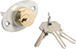 Yale & Încuietori Electrice - Cilindu dublu cu 3 chei, butuc din alama, compatibil cu incuietorile DJ05F-72-FL - DJ05F-72-FL|DOUBLE.CYL