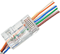 Rețelistică & PoE - Conector modular de rețea RJ45 CAT6 cu tehnologie Pass-Through (firele trec prin corpul mufei) - GNT-60301EZ-U
