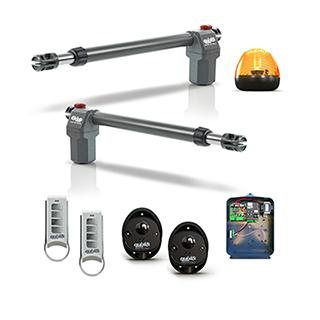 Automatizări Porți Batante - EON- Kit automatizare porti batante, max. 4m/600kg canat, 24Vcc - Componente kit: 2 motoare, panou de control cu receptor radio si antena, 2 teleco... - QK-E400BKIT(v2)+