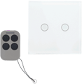 Smart Home & KNX - Intrerupator dublu cu actionare la atingere (touch) si telecomanda RF - AJ-TSB-02-bk