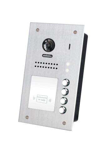 Interfoane & Videointerfoane - Panou video color de apel exterior, cu conexiune pe 2 fire, camera WIDE ANGLE 170°, pentru patru abonati, control acces RFID - DT607F-ID-S4(v2)
