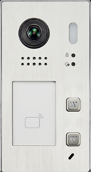 Interfoane & Videointerfoane - Post de apel video IP cu cititor de proximitate dual EM/MF si lentila Fishye, disponibil pentru 2 apartamente, montare aplicata - DH622-S2
