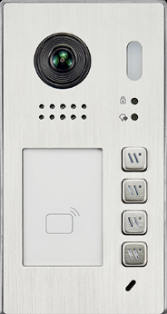Interfoane & Videointerfoane - Post de apel video IP cu cititor de proximitate dual EM/MF si lentila Fishye, disponibil pentru 4 apartamente, montare aplicata - DH622-S4