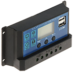 Control Acces & Pontaj - Regulator-controler solar PWM 10A 12V/24V 2 X USB si LCD este utilizat pentru incarcarea bateriilor in sistemul fotovoltaic. - YJSS-10A