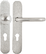 Încuietori & Electromagneți - Set manere cu clanta tubulara si buton fix drept cu shield interax 90 - YH-D90L-90