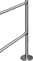 Separatoare Flux Persoane - Stalp de capat din INOX, suport pentru balustrade din INOX, montare aplicata - K-VO