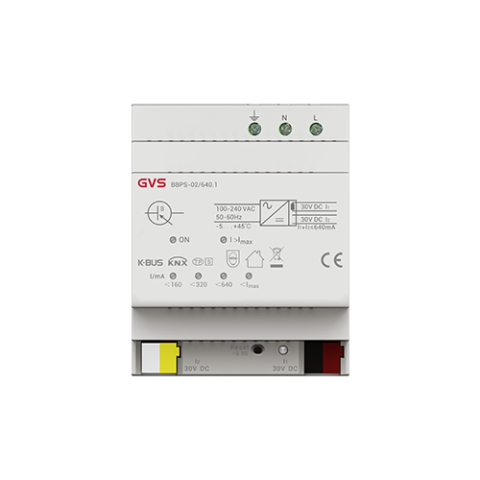 Module, Interfețe & Surse KNX - Sursa alimentare KNX - 640mA - BUS+secundar, protectie, indicator curent, montare DIN - BBPS-02/640.1