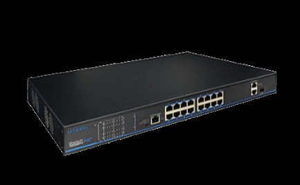 Switch ethernet PoE+, 16 porturi 10/100Mbps POE+ downlink, 2 porturi 10/100/1000Mbps uplink, 1 port SFP 1000Mbps uplink (combo), 1 port Management... - UTP3218TS-PSB [1]