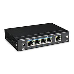Switch-uri PoE & Ethernet - Switch PoE+ 5 porturi 10/100/1000 Base-T (4 downlink, 1 uplink) pentru sisteme de supraveghere - UTP3-GSW0401-TP60