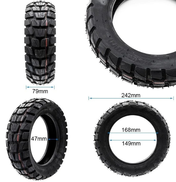 Cauciuc 255x80 / 10x3 / 80/65-6 offroad pentru trotineta electrica- KuKirin [2]