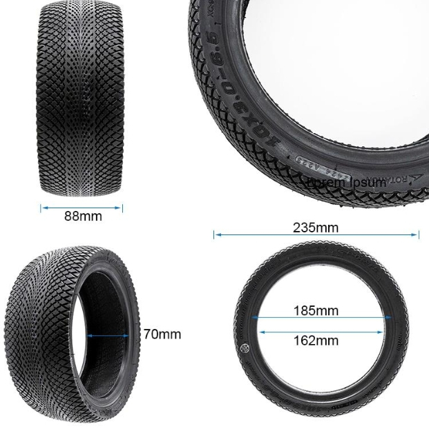 Cauciuc Tubeless 10x3-6.5 trotineta electrica Kukirin [2]
