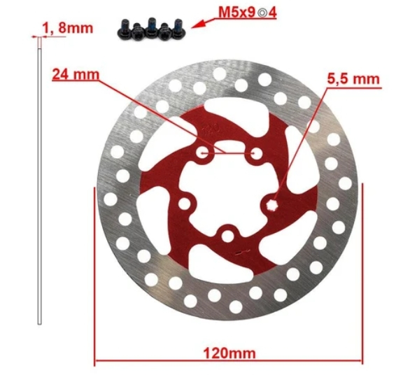 Disc frana 120 mm 5 gauri trotineta electrica [3]