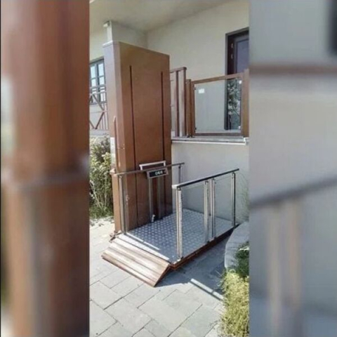 Plataformas elevadoras verticales con accionamiento lateral - Plataforma elevadora vertical, recorrido hasta 150 cm, accionamiento hidráulico