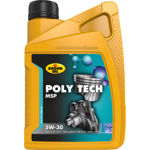 5W-30 - Ulei motor KROON OIL PolyTech MSP 5W30 37399, volum 1 litru, full sintetic