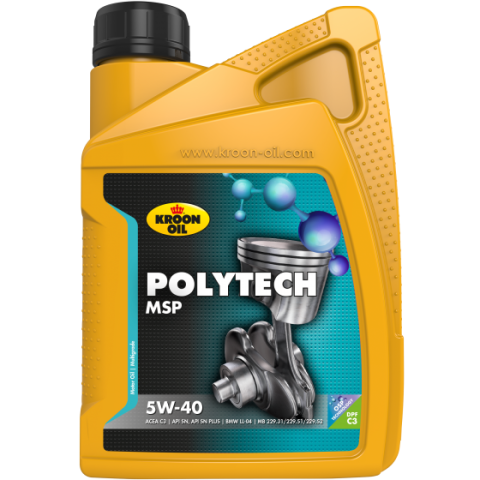 5W-40 - Ulei motor KROON OIL PolyTech MSP 5W40 37336, volum 1 litru, full sintetic