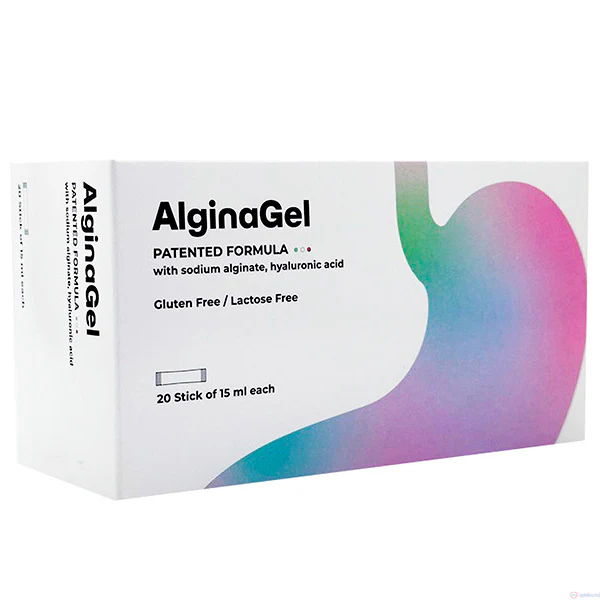 Produsele noastre - AlginaGel, 20 Plicuri 15ml, Barieră Anti-Reflux cu Alginat de Sodiu + Acid Hialuronic, Protecție Mucoasă Gastrică & Esofagiană, Fără Gluten, Fără Lactoză, Adulți & Copii 6+