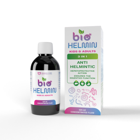 Produsele noastre - BioHelmin Sirop Antihelmintic Natural, 125 ml, Oxiuri, Paraziți, Detox , Copii +3 ani & Adulți